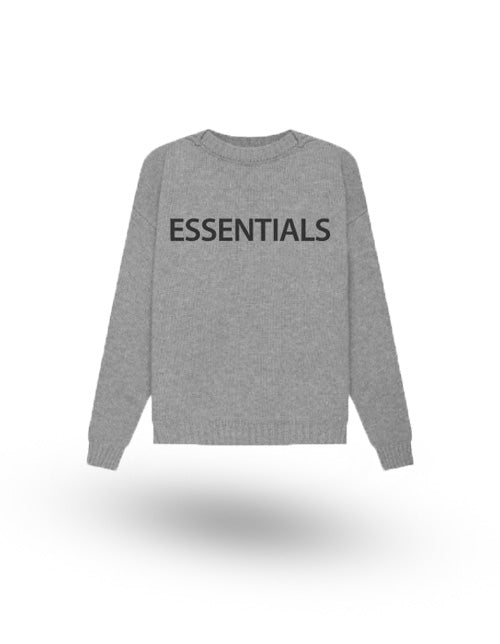 Essentials Overlapped Gray Sweater